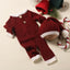 Traje unisex recién nacido Navidad mameluco sombrero tela mohair