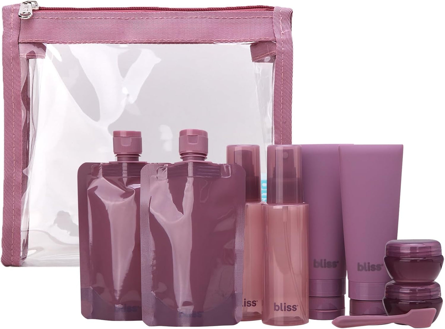 Set 10 Botellas Viaje TSA Aprobadas Sin Fugas Malva