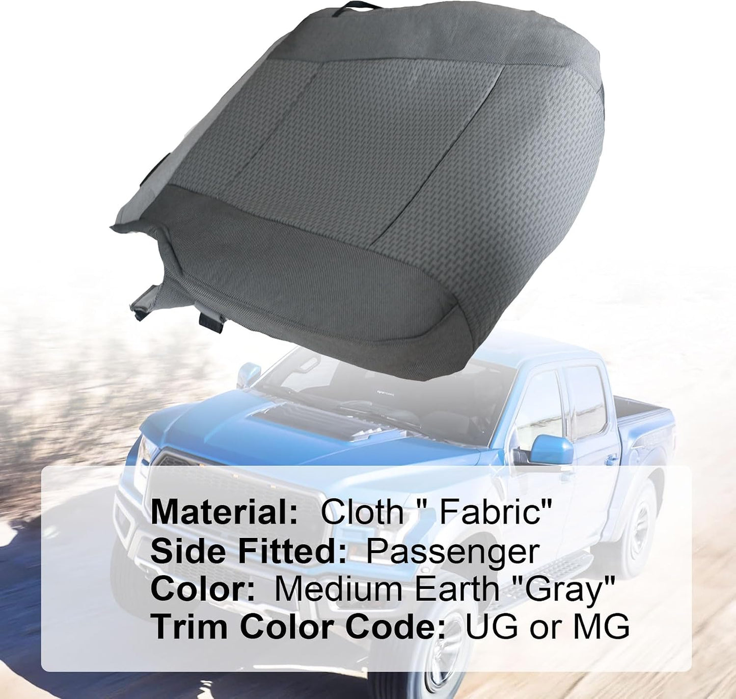 Funda asiento medio Ford F150 XLT gris claro