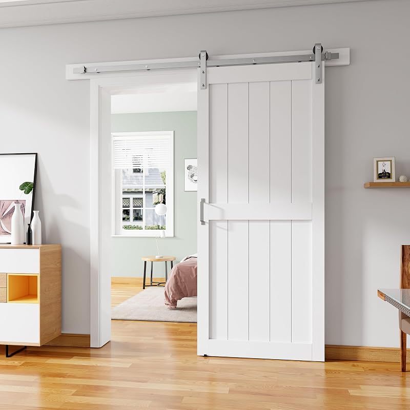 Puerta corredera granero 36x84pulg kit níquel cepillado