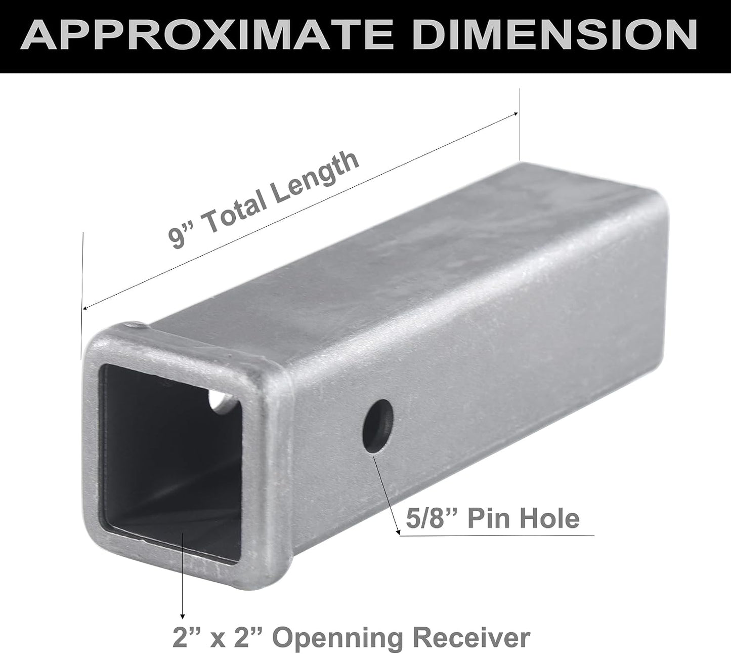 Adaptador soldadura enganche remolque 2x9" acero