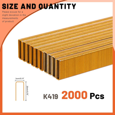 Set 2000 Grapas Corona Estrecha 1/4pulg Galvanizadas 3/4pulg