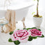 Alfombra baño rosa 2x3ft antiderrap peluda floral