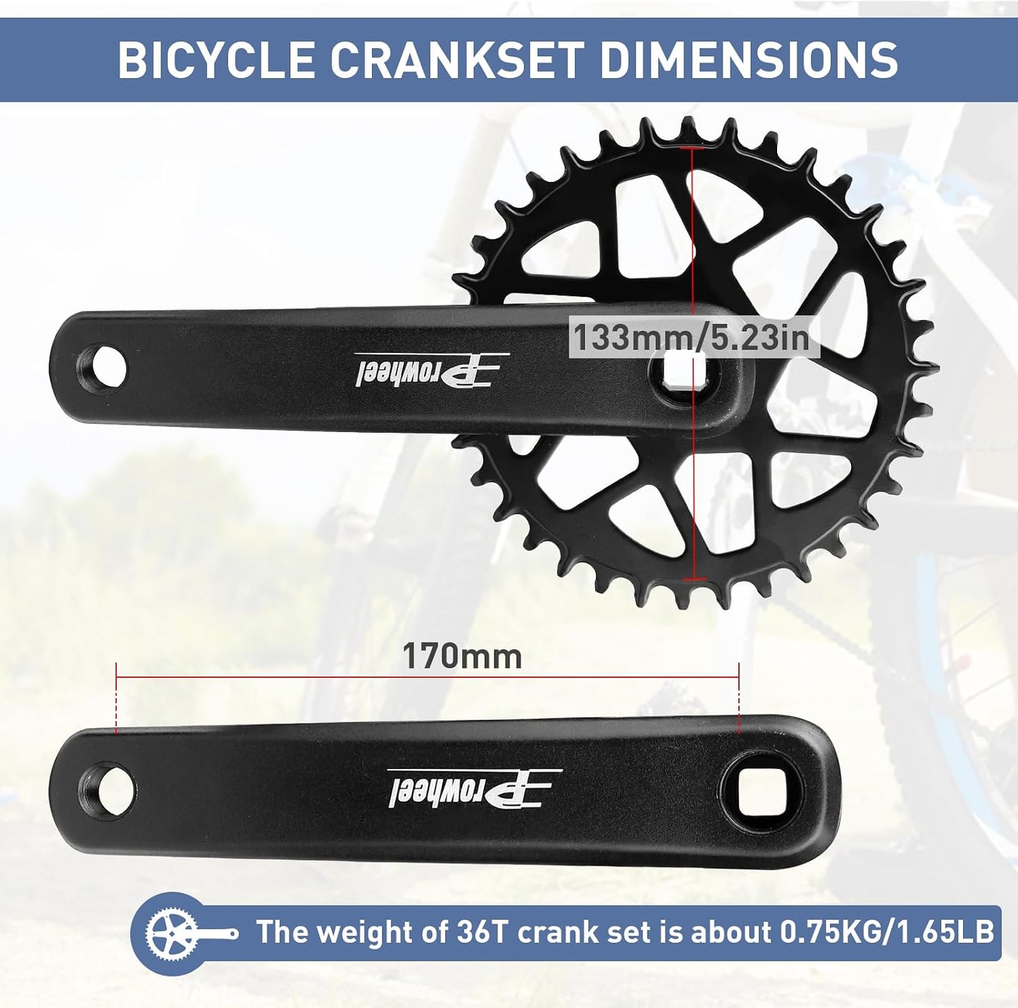 Set bielas MTB 32-42t brazo 6.69pulg comp 6-10 vel