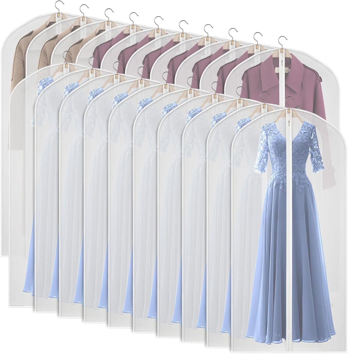 Bolsas ropa 60" almacenamiento con cremallera transparente