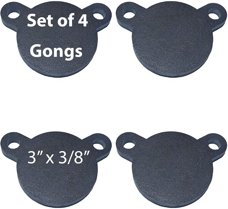Juego 4 Gong Acero Tiro Blanco Corte Laser 3x3/8