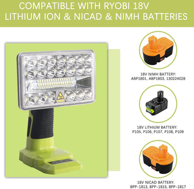 Luz trabajo LED inalámbrica batería Ryobi 18V 2000 lúmenes