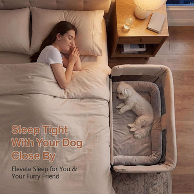 Cama perro ajustable altura humana barandilla 11pulg plegable