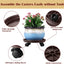 8 Pack Soportes Plantas Ruedas 12" Plástico Servicio Pesado