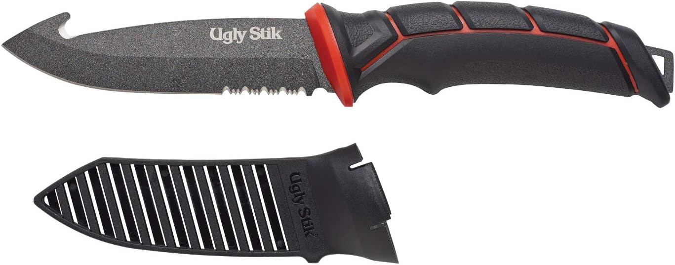 Cuchillo pesca anzuelo intestino color negro