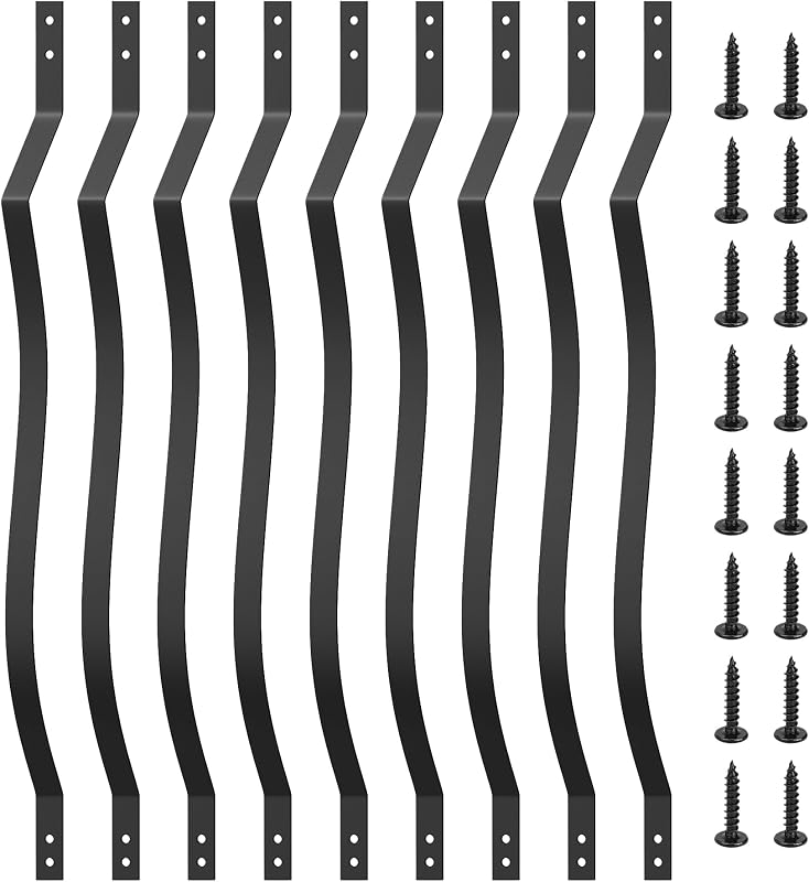 61 Balaustres Curvos Hierro 29.5" Negro Escaleras