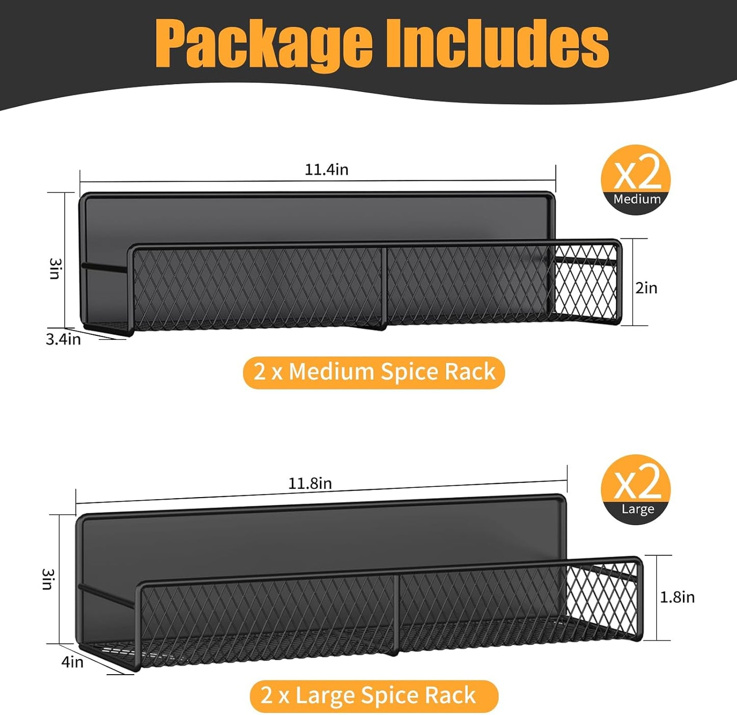 Estante magnético para especias 4 pzas metal sin perforar