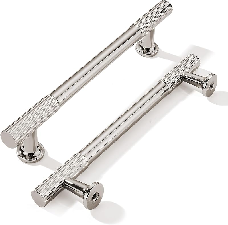 10 Tiradores Níquel Pulido 5" Manijas Cajones Cocina