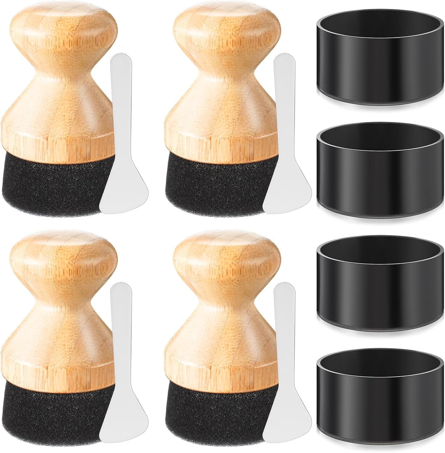 4 Pzas Tabla Cortar Aplicador Cera Aceite Tapa Bambú
