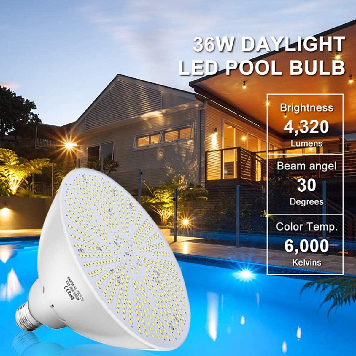 Bombilla LED PAR56 luz diurna 6000K base E26