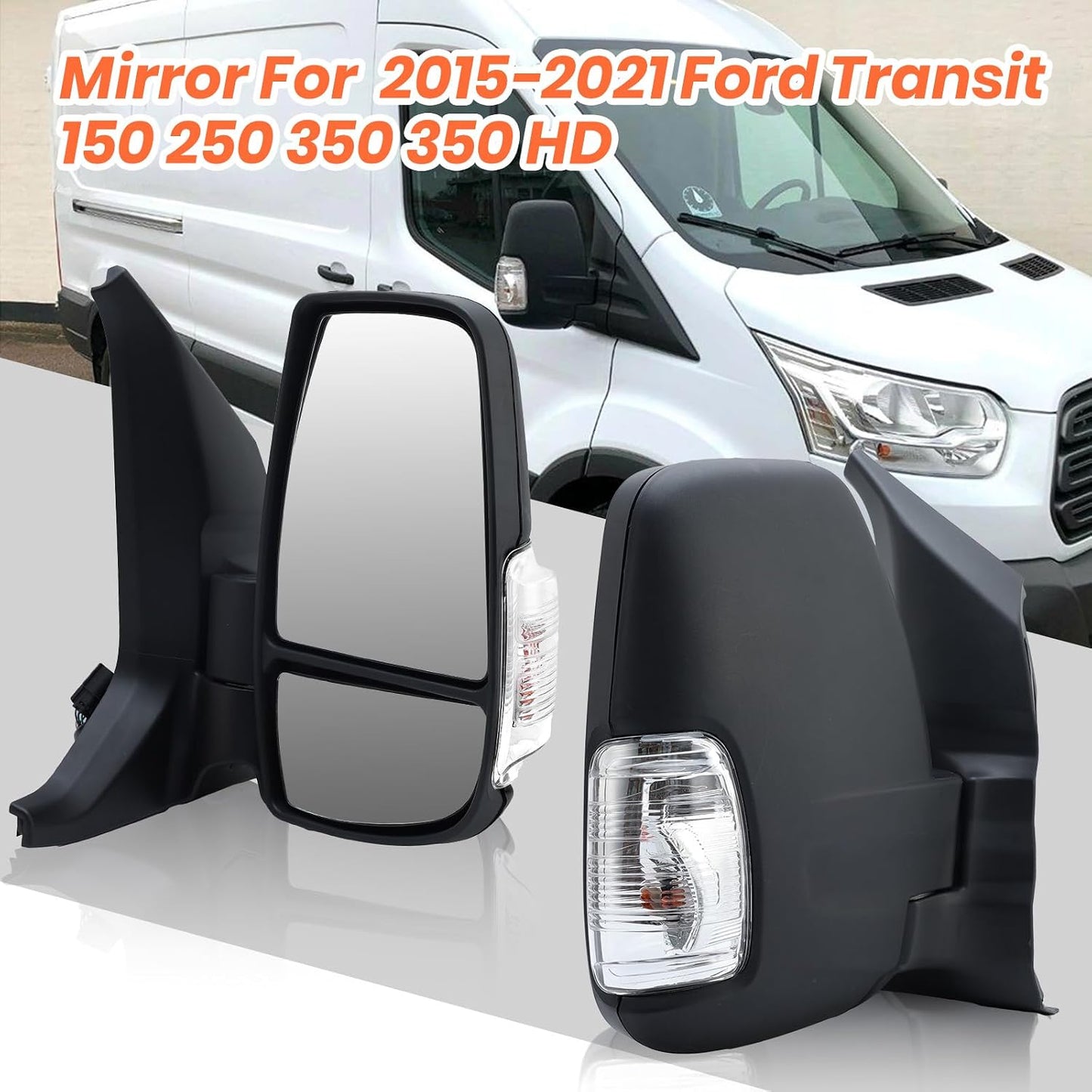Espejo lateral Ford Transit HD 15-21 con vidrio eléctrico