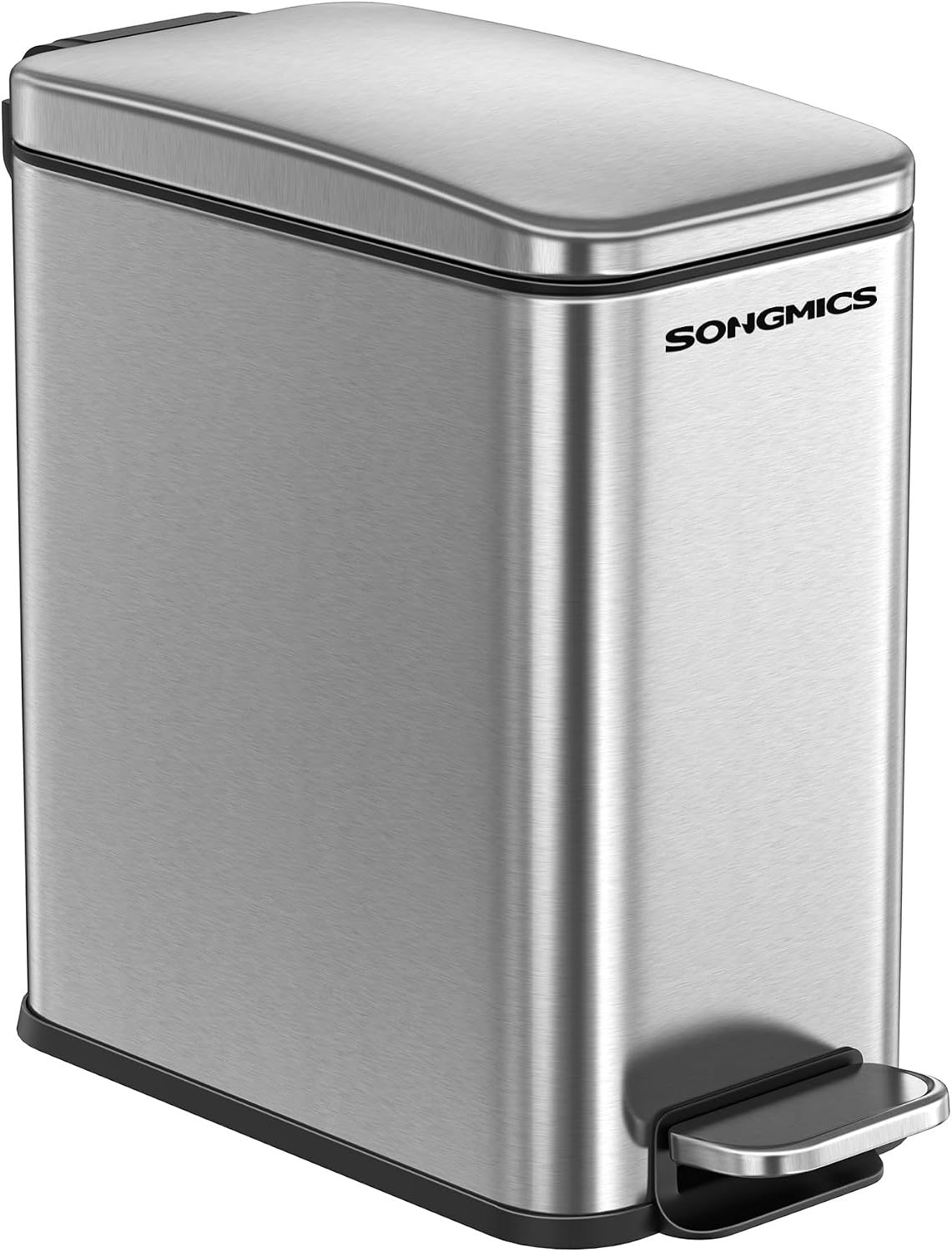 Basurero baño acero inox 10L cierre suave plateado