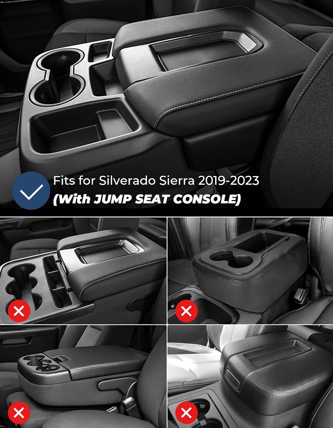 Funda consola Silverado 2019-24 cuero reposabrazos