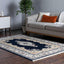 Alfombra rectangular medallón 3x5ft 1" azul marino