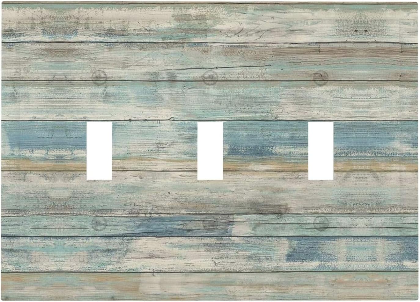 Panel madera interruptor luz triple pared decorativa