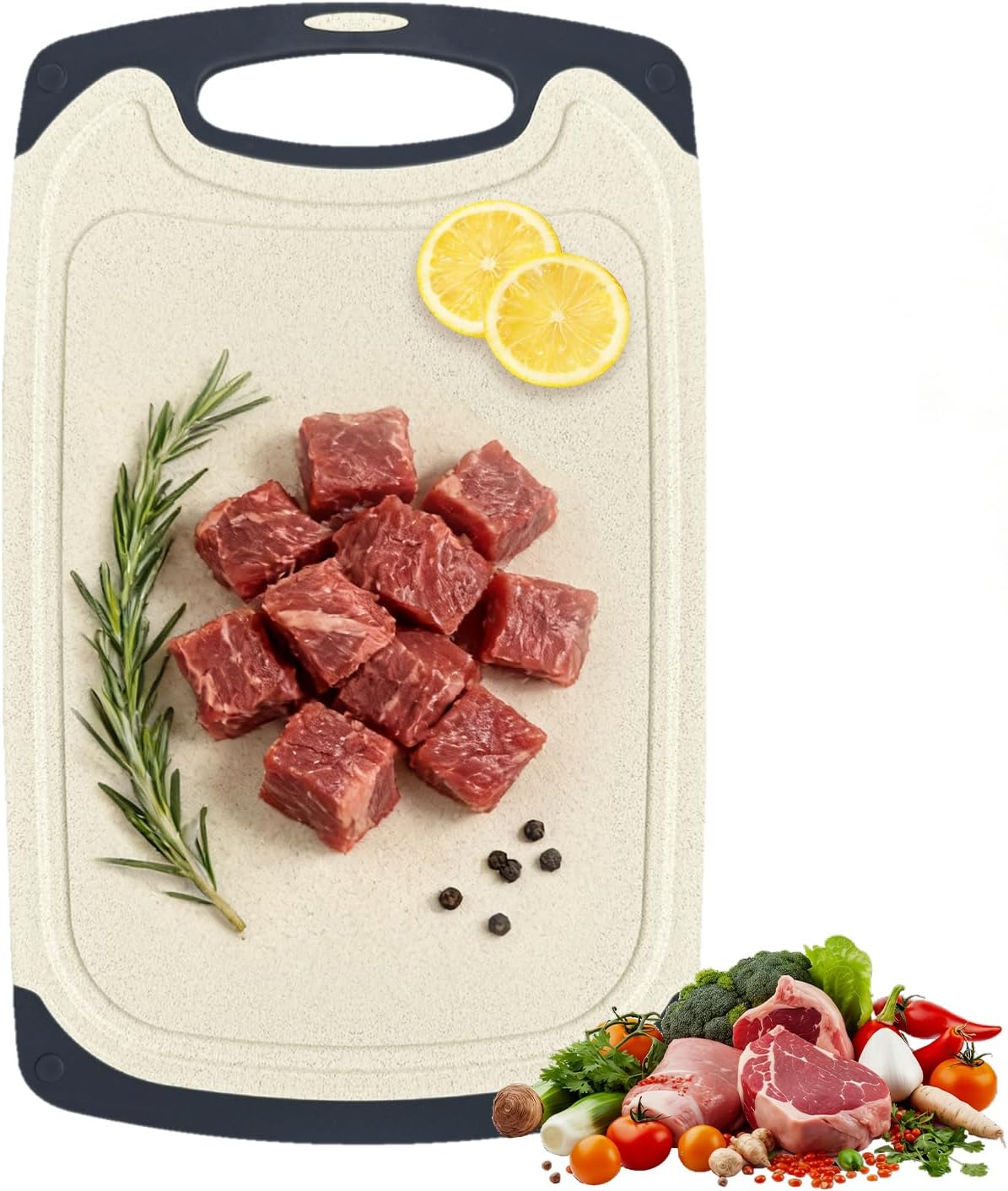 Tabla cortar antideslizante con ranura jugos sin BPA