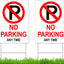 2 Letreros Plástico Corrugado 17x12" No Estacionamiento