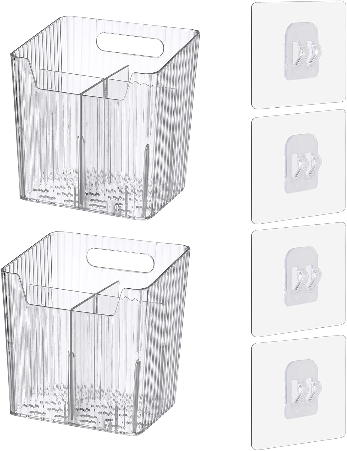2 Cubos Organizadores Soporte Cepillos Dientes Pared