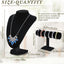 Set 6 pzas soporte joyería barra T busto negro