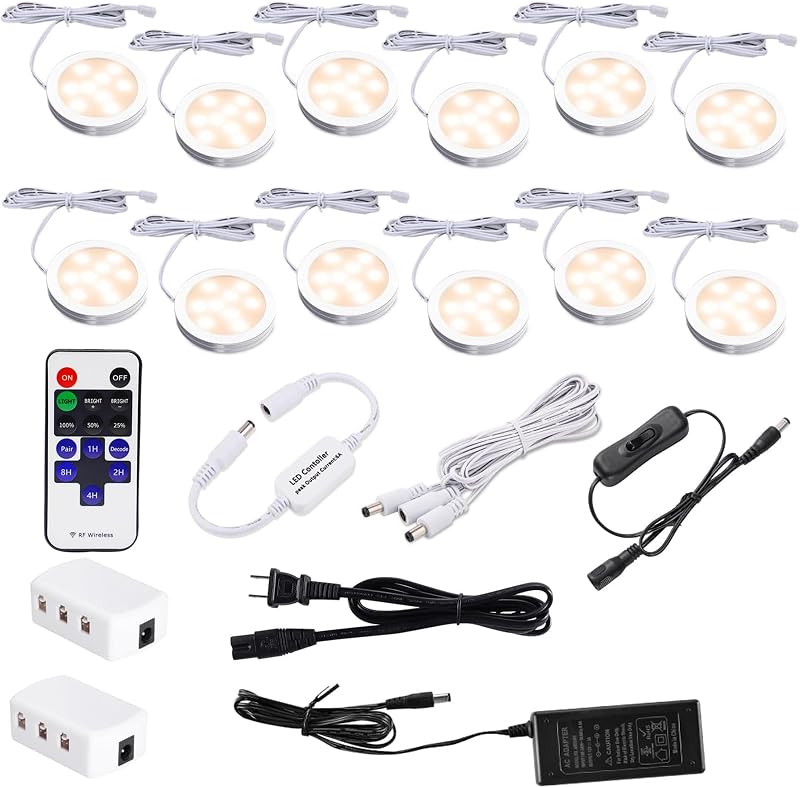 Kit 12 luces LED adhesivas 12V para cocina con control