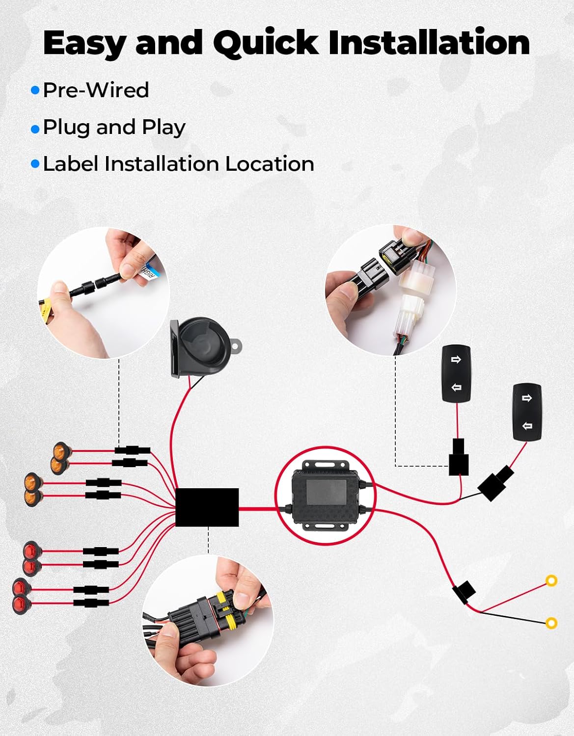 Kit señal giro UTV con bocina 110d luz intermitente