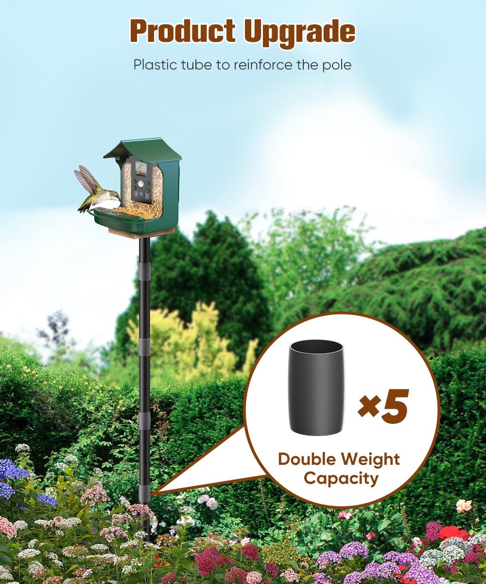 Poste 90pulg para casa pájaros con 4 platos y base 5 puntas