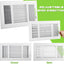 2 Cubiertas Ventilación 12x6pulg Regulador Manual Blanco