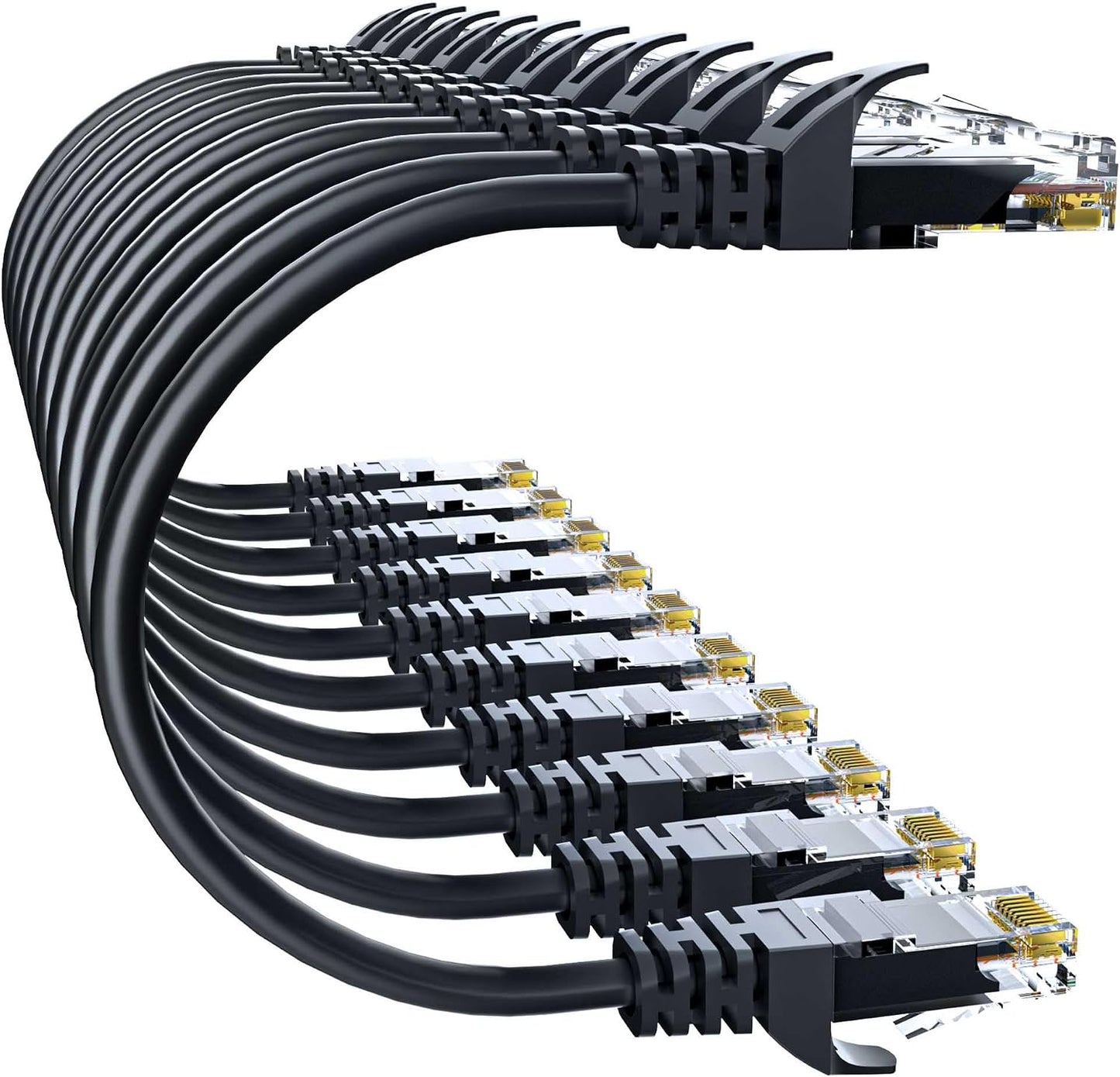 Cable Ethernet Cat6 7pies 10uds 10Gbps cobre puro