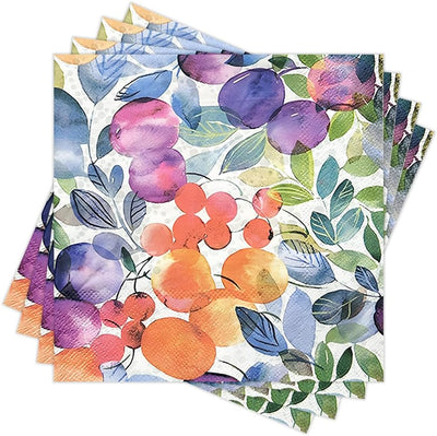 Servilletas papel estampado frutas verdes 80uds 2pzas para fiesta