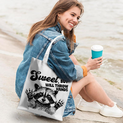 Bolsa de mapache con ranas reutiliz. para compras y camping
