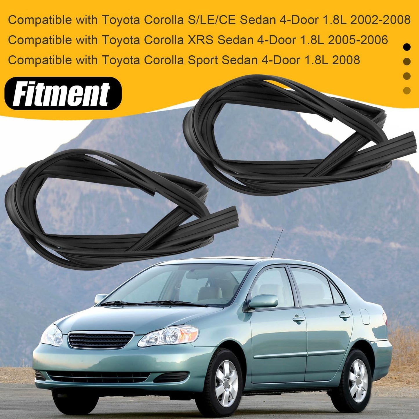 Sello puerta ventana comp Toyota Corolla 02-08 2pcs