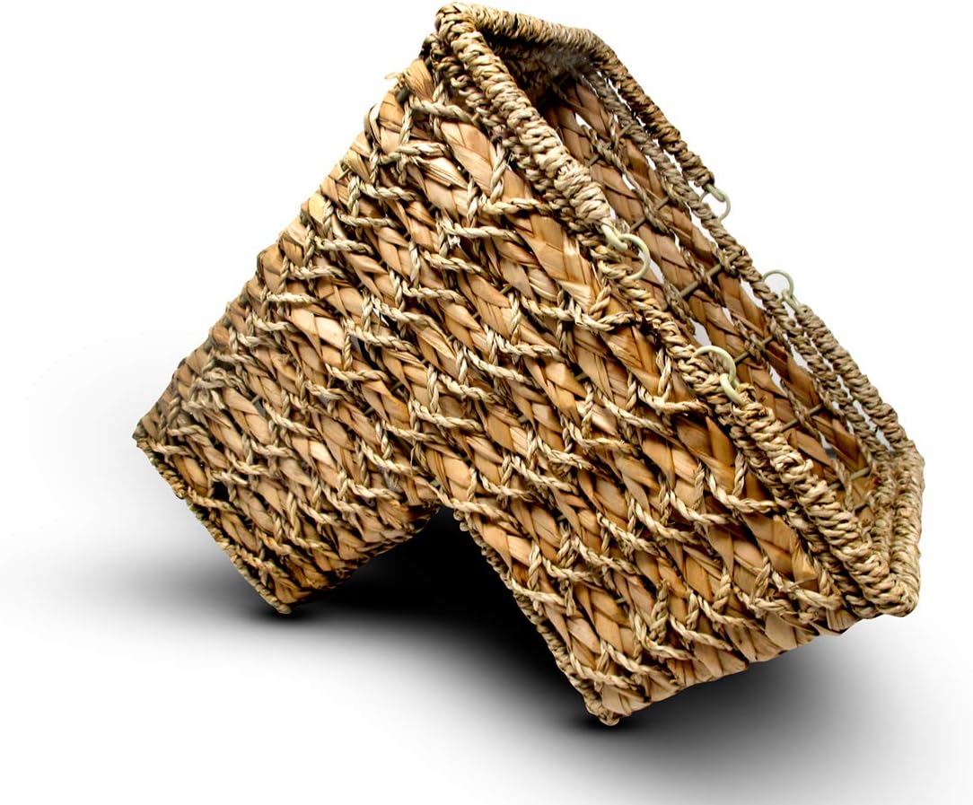 Cesta escalera cuerda trenzada 13" con asas