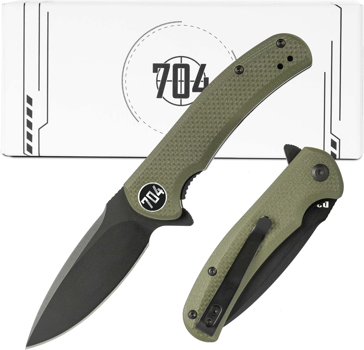 Cuchillo plegable D2 G10 2.91pulg verde oliva