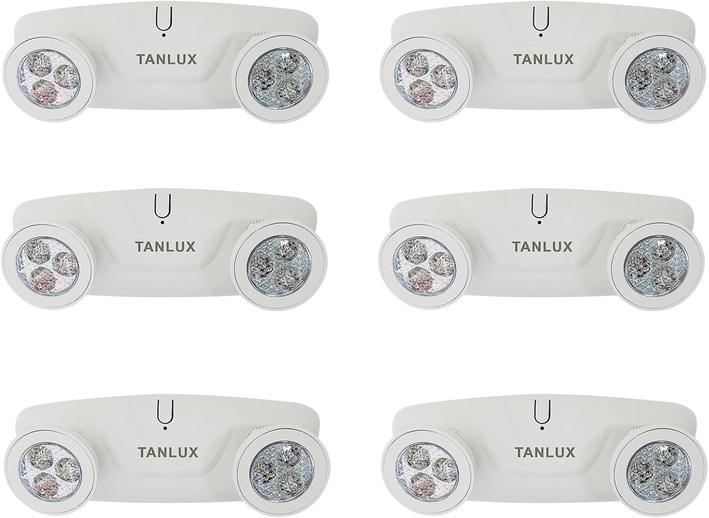 Luces emergencia LED batería 2 cabezales 6 pzas