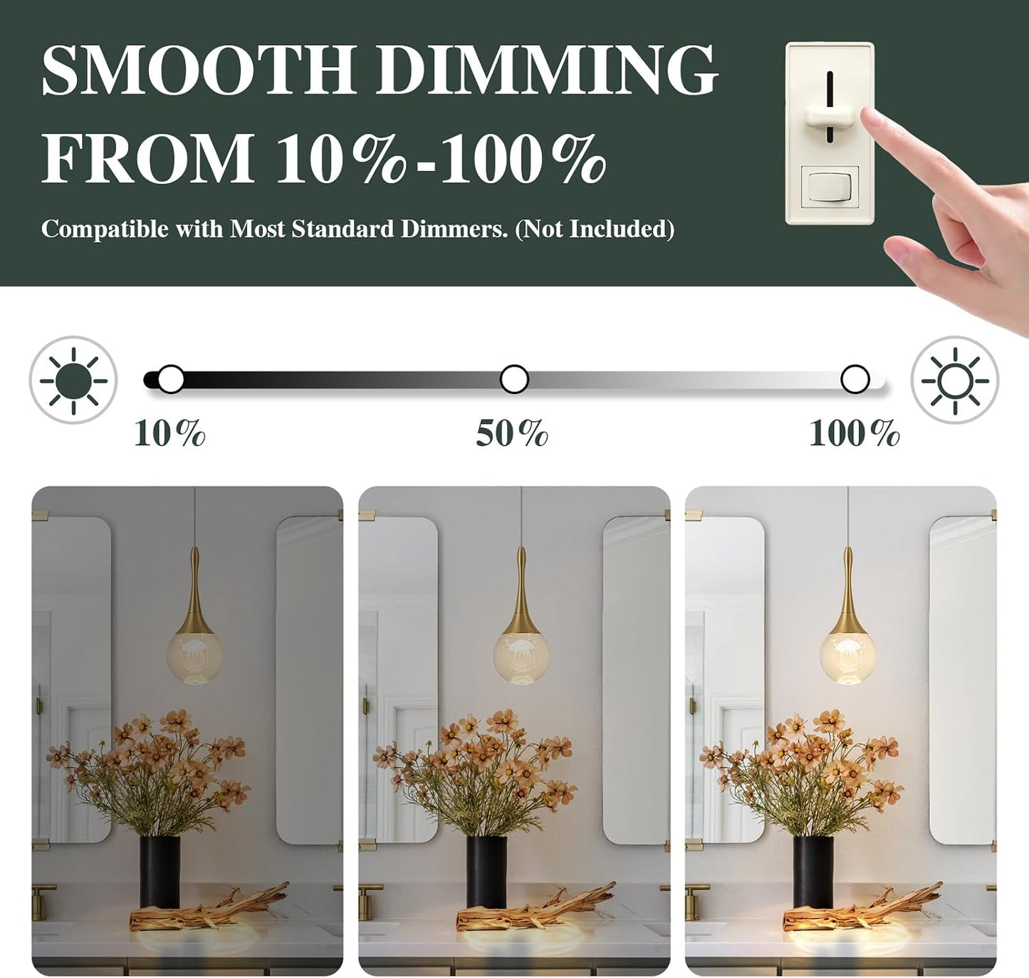 Lámpara colgante LED dorada 3000K cocina dormitorio