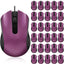 30 Mouse USB 3 Botones para PC Laptop Oficina Escuela Morado