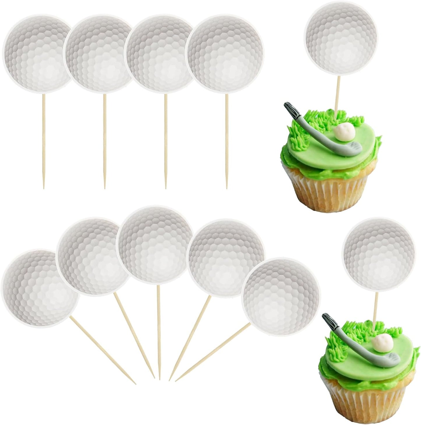 36 Pzas Decoración Cupcakes Temática Golf Baby Shower