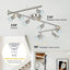 Kit iluminación LED pista techo 8 direcciones níquel mate