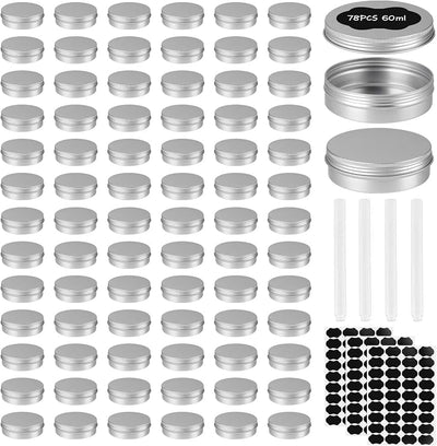 78 Latas Aluminio 2oz Con Tapas Rosca Metal