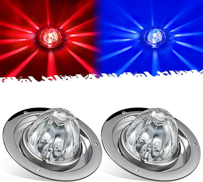 2 Pzas Luces LED Sandía Doble Color Vidrio Acero Inox