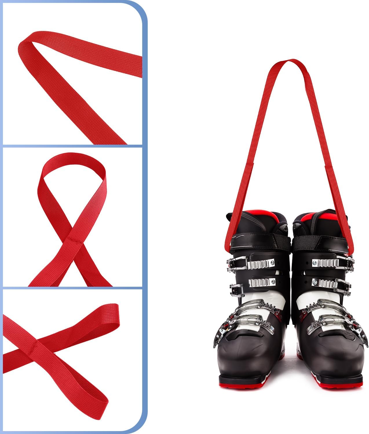 2 Correas para Botas de Esquí Ajustables para Hombro Adultos