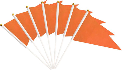 25 Banderines Naranjas con Palo Blanco Decoración Fiesta