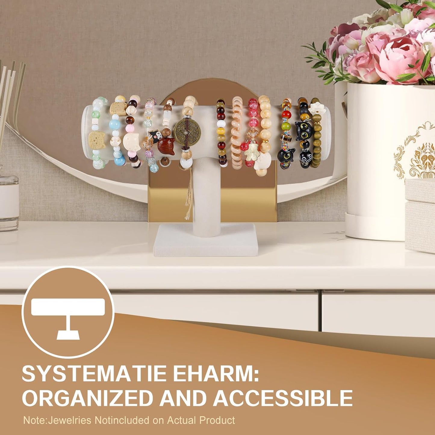 Soporte joyas forma T para pulseras pendientes