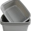 4 Lavabos Plástico Rectangular 14qt Color Gris