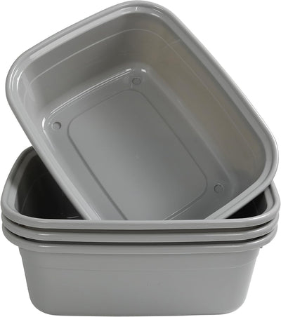 4 Lavabos Plástico Rectangular 14qt Color Gris